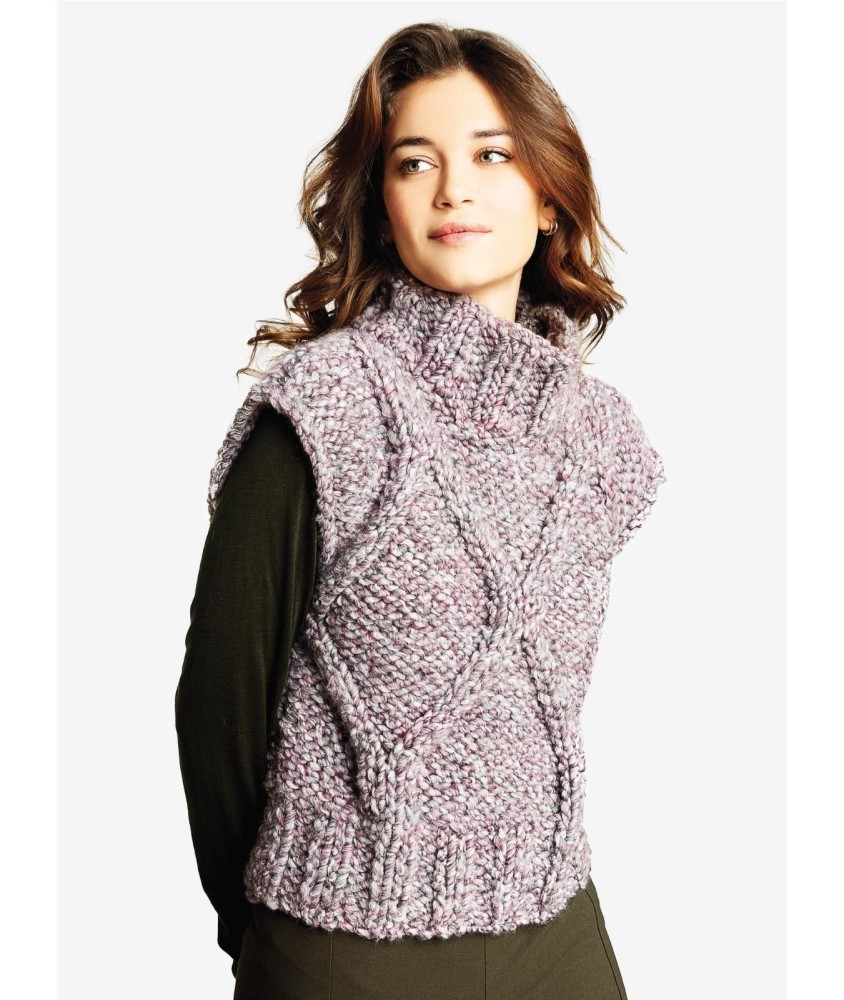 Patron tricot gratuit Sur-pull sans manches à torsades