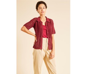 Patron crochet gratuit Gilet ajouré façon polo