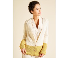 Patron tricot Gilet raglan col V - Bergère de France