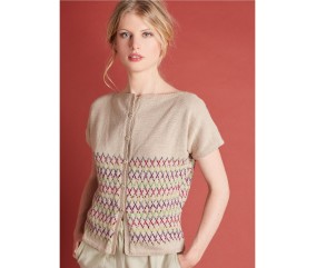 Patron tricot gratuit Gilet jacquard sans manches