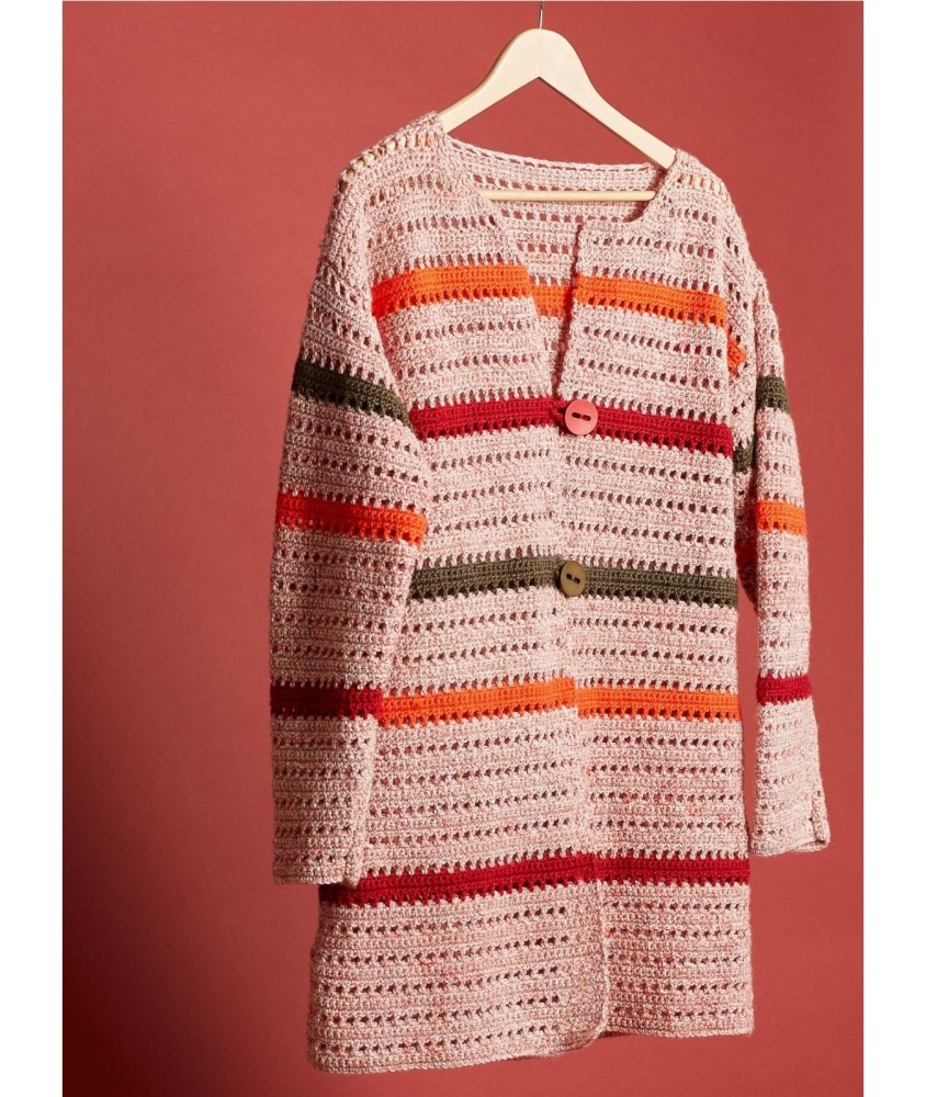 Patron crochet gratuit Veste longue au crochet