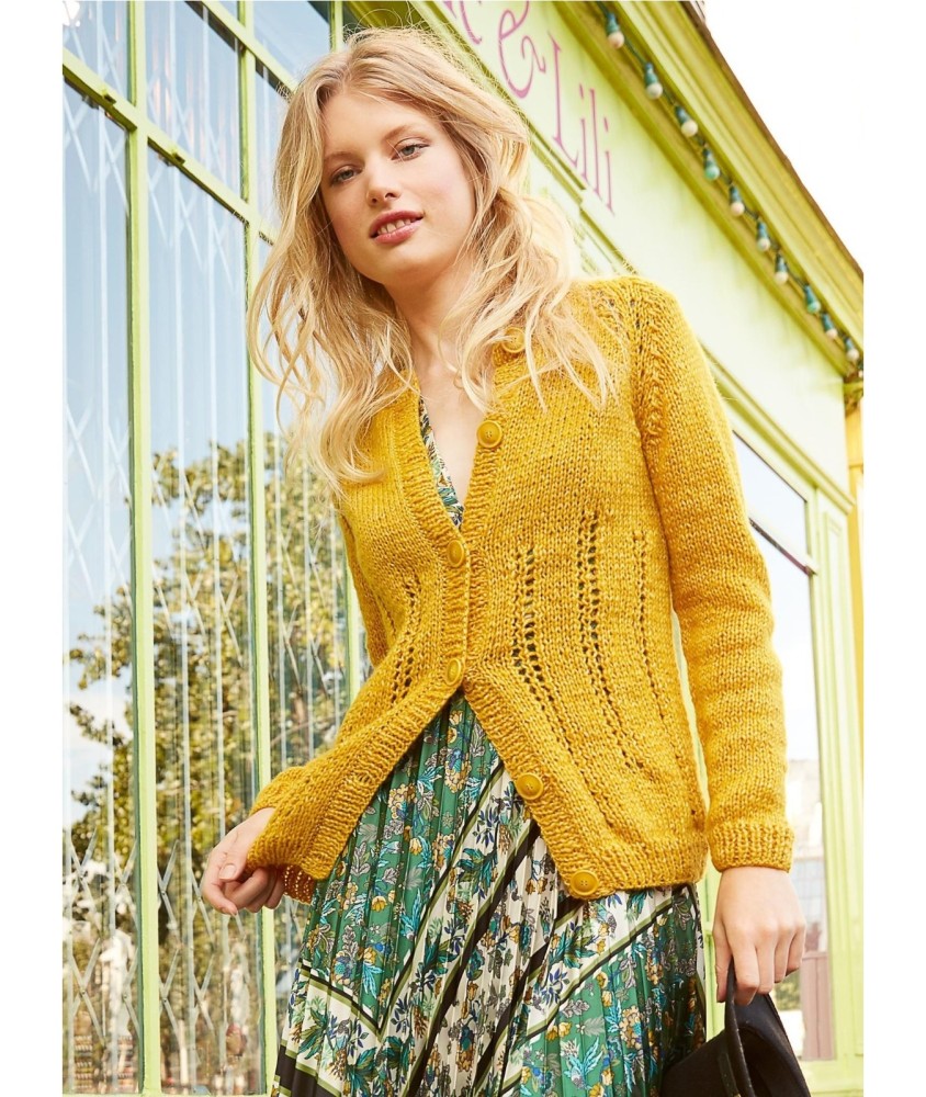 Patron tricot Gilet ajouré raglan - Bergère de France