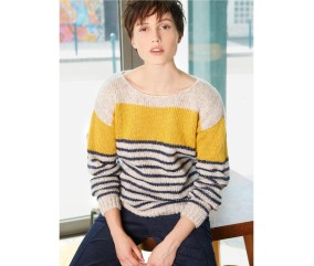 Patron tricot gratuit Pull marin encolure large