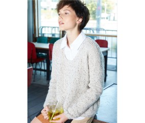 Patron tricot gratuit Pull large encolure danseuse