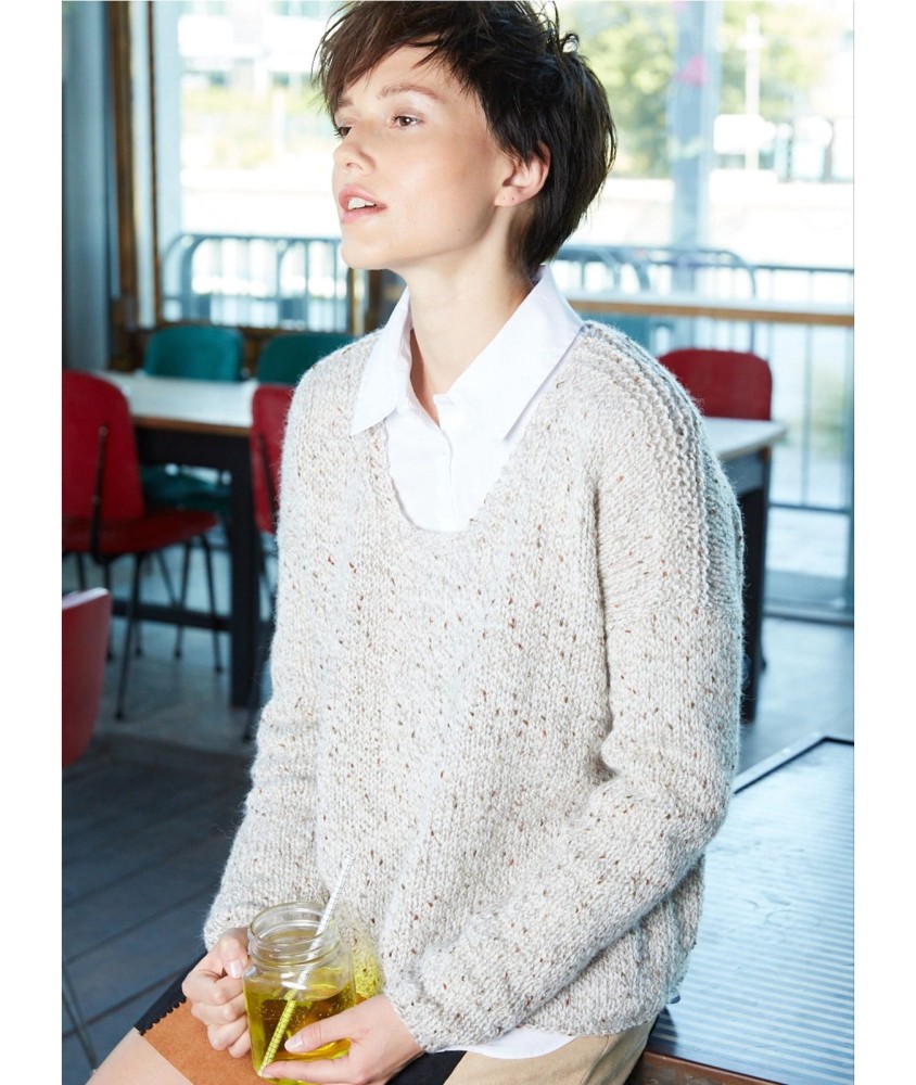 Patron tricot gratuit Pull large encolure danseuse