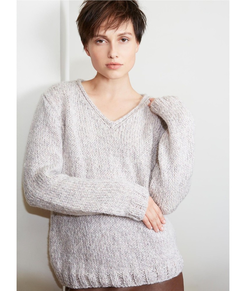 Patron tricot Pull moelleux col V - Bergère de France