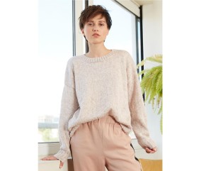 Patron tricot gratuit Pull "loose" col rond
