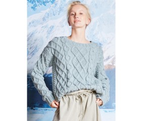 Patron tricot gratuit Pull multi torsades col rond