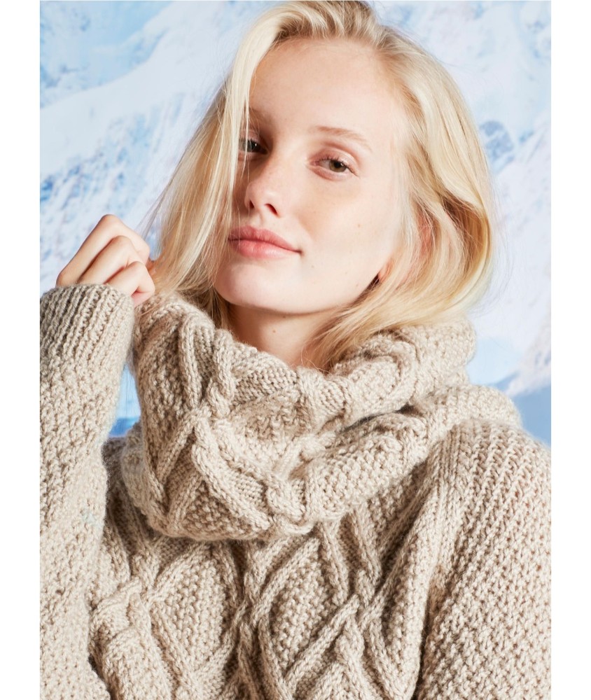 Patron tricot gratuit Snood à torsades en losange