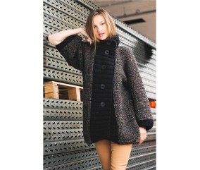 Patron tricot Manteau col montant - Bergère de France