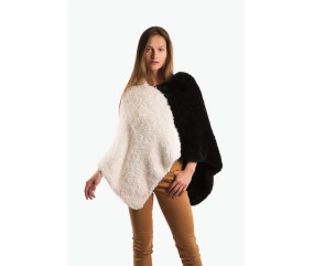 Patron tricot Poncho bicolore - Bergère de France