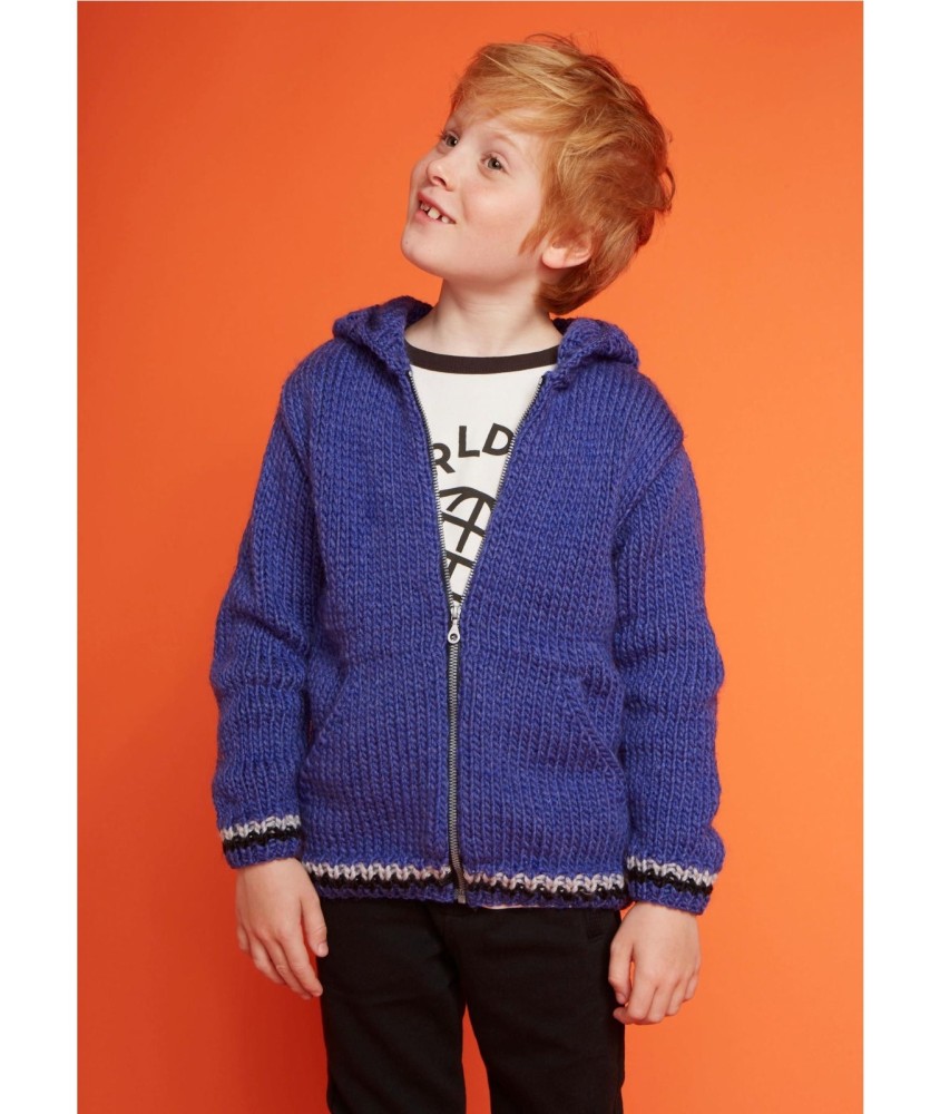 Patron tricot gratuit Gilet zippé à capuche