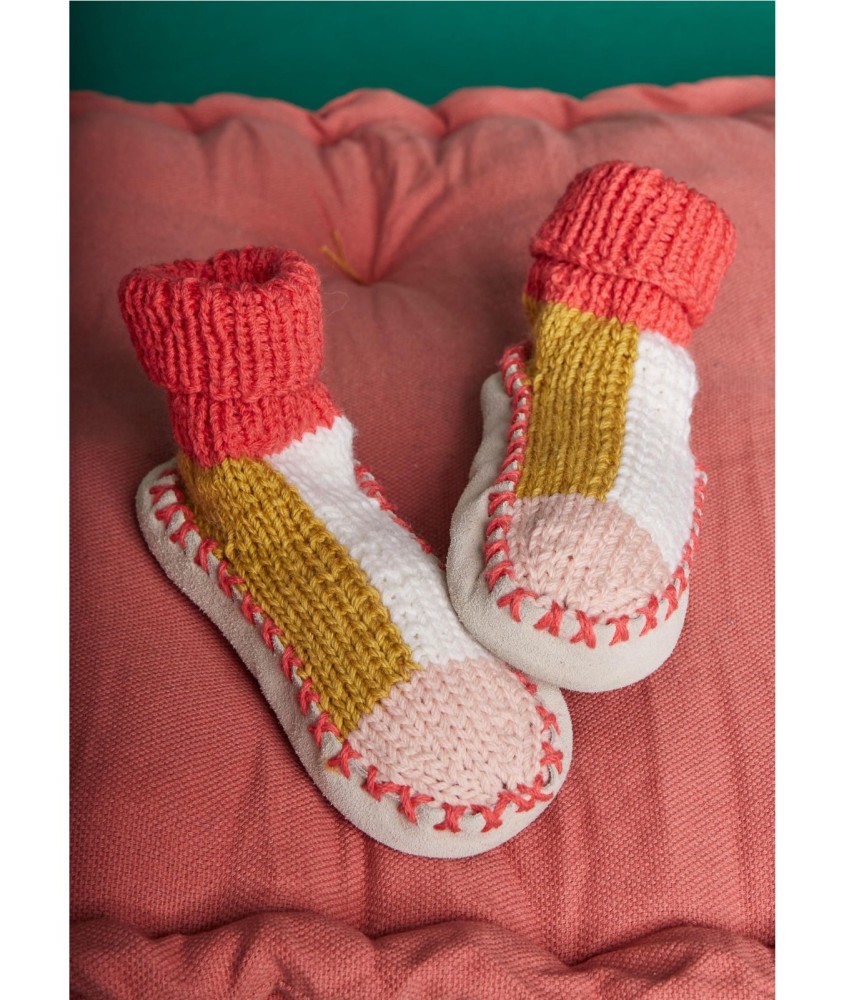 Patron tricot Chaussons colorés - Bergère de France