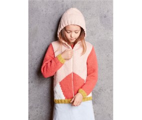 Patron tricot gratuit Gilet  zippé à capuche