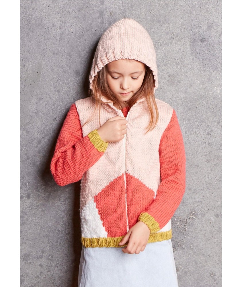 Patron tricot gratuit Gilet  zippé à capuche