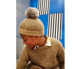 Patron tricot gratuit Bonnet pompon fourrure