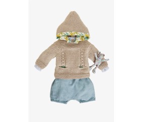 Patron tricot gratuit Pull à capuche zippé dos