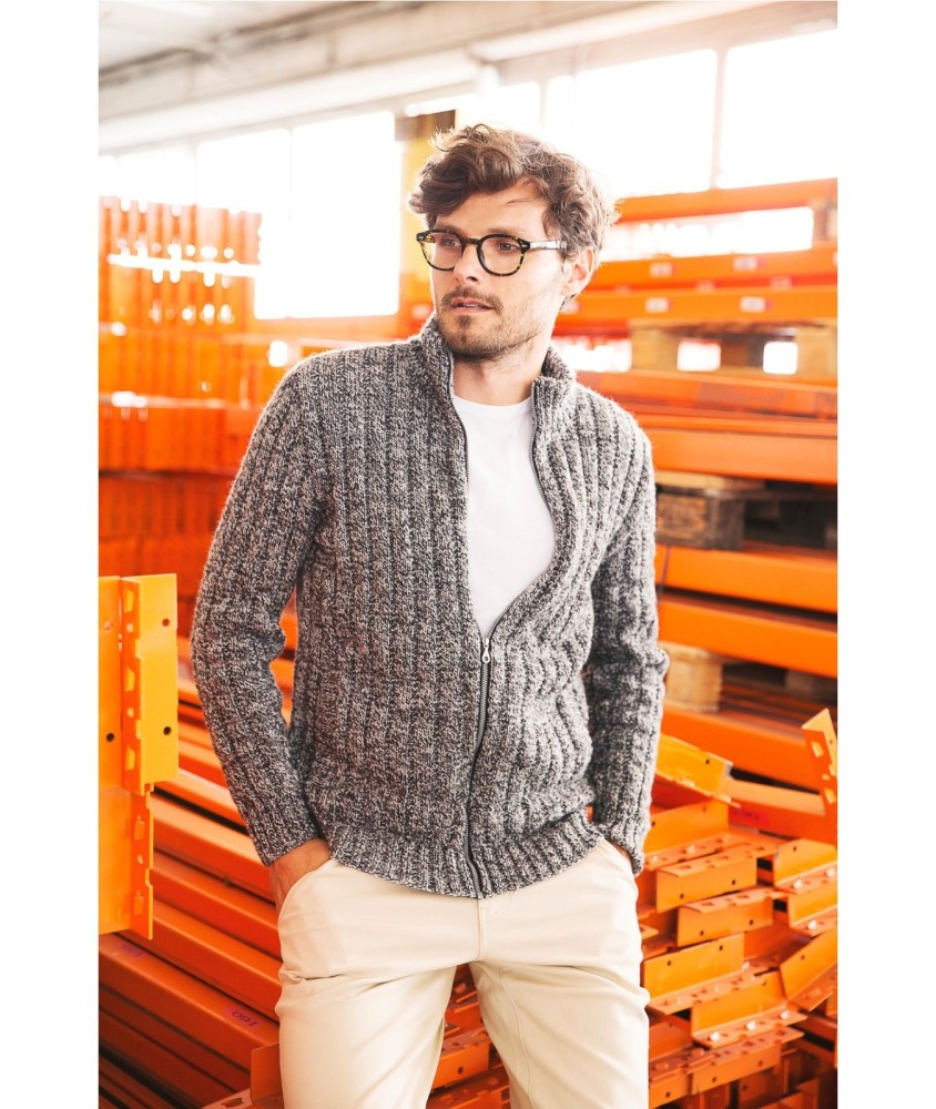 Patron tricot Gilet zippé à poches - Bergère de France