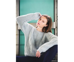 Patron tricot gratuit Pull fantaisie col rond