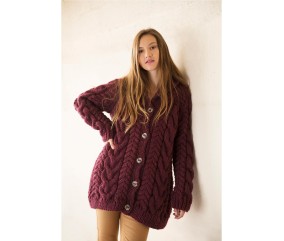 Patron tricot Manteau col châle - Bergère de France