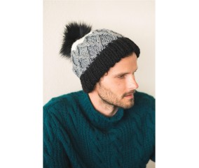 Patron tricot gratuit Bonnet pompon fourrure