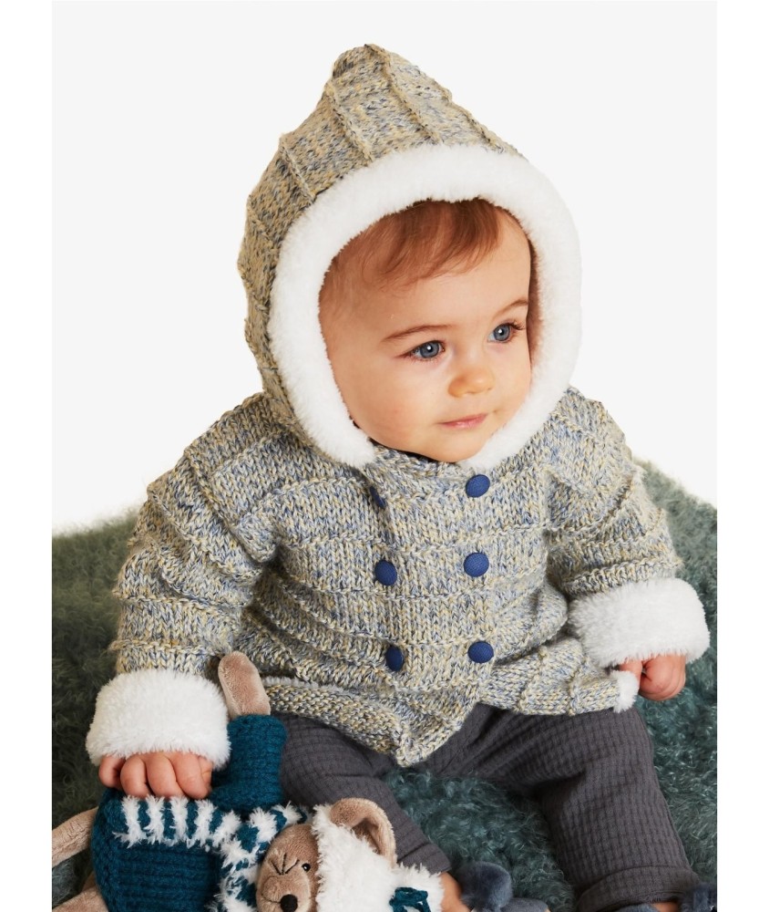 Patron tricot gratuit Manteau à capuche doublée