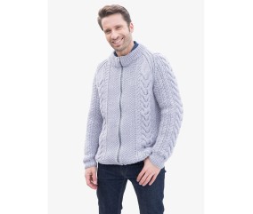 Patron tricot gratuit Gilet zippé à torsades
