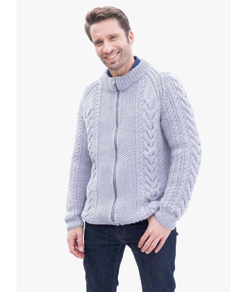 Patron tricot gratuit Gilet zippé à torsades