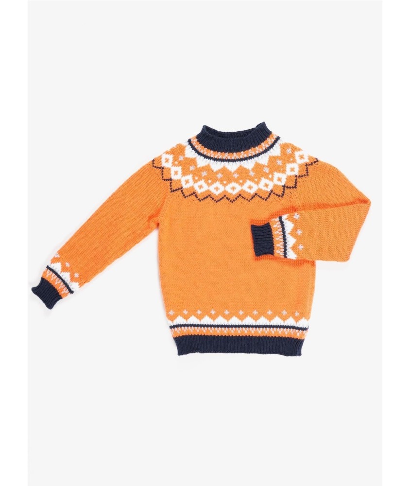 Patron tricot gratuit Pull jacquard empiècement