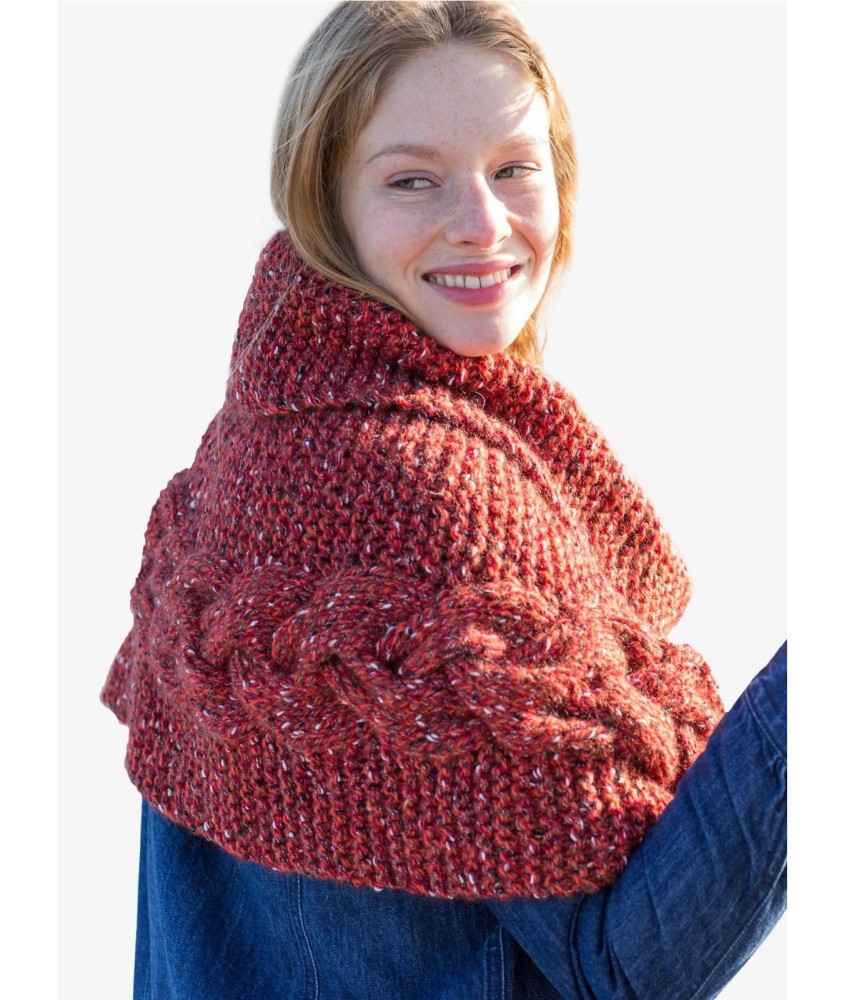 Patron tricot gratuit Chauffe épaule à grosse torsade