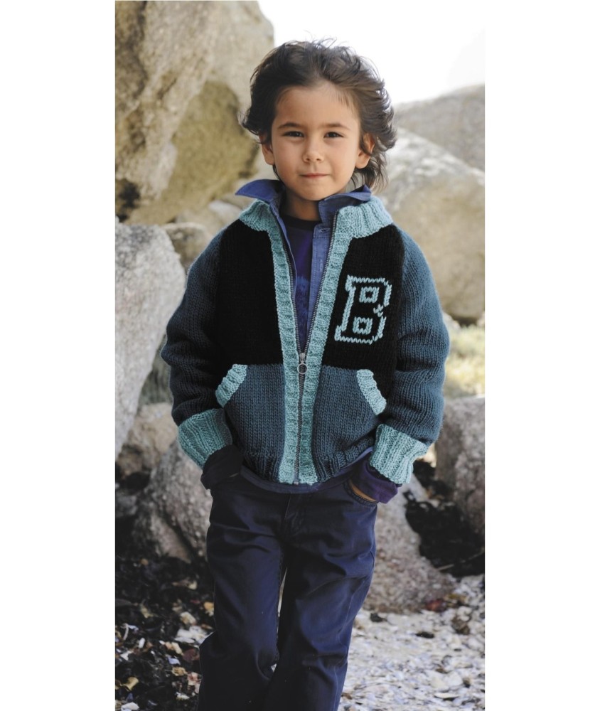 Patron tricot gratuit Blouson zippé Matthieu