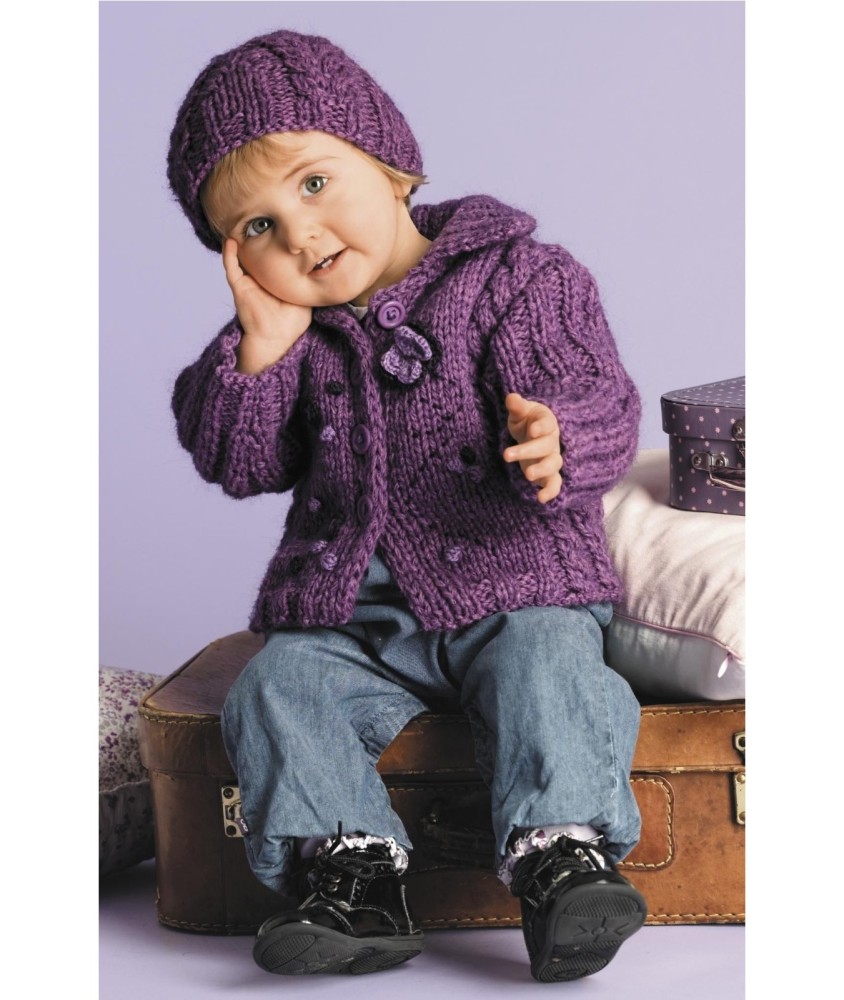 Patron crochet gratuit Veste et bonnet Célia