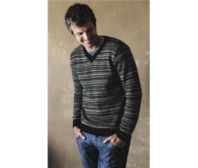 Patron tricot Pull V rayé Ivan - Bergère de France