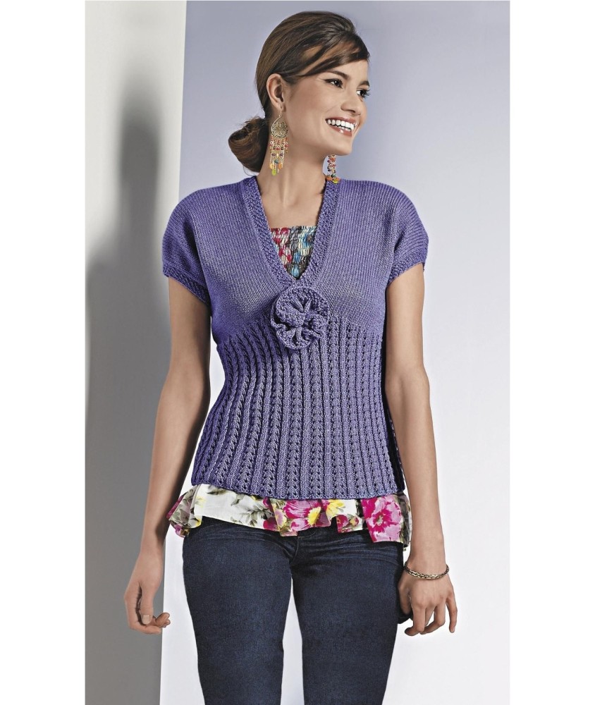 Patron tricot gratuit Pull sans manches bela