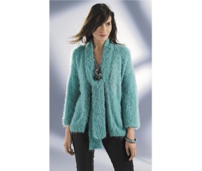 Patron tricot gratuit Veste col écharpe Barbara