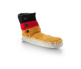 Patron tricot gratuit Chaussons semelles tricolore