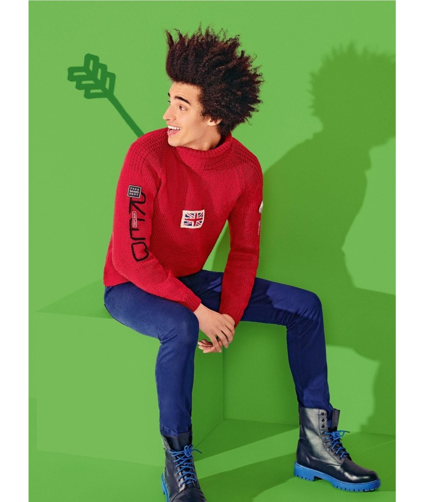 Patron tricot gratuit Pull raglan col roulé Colas