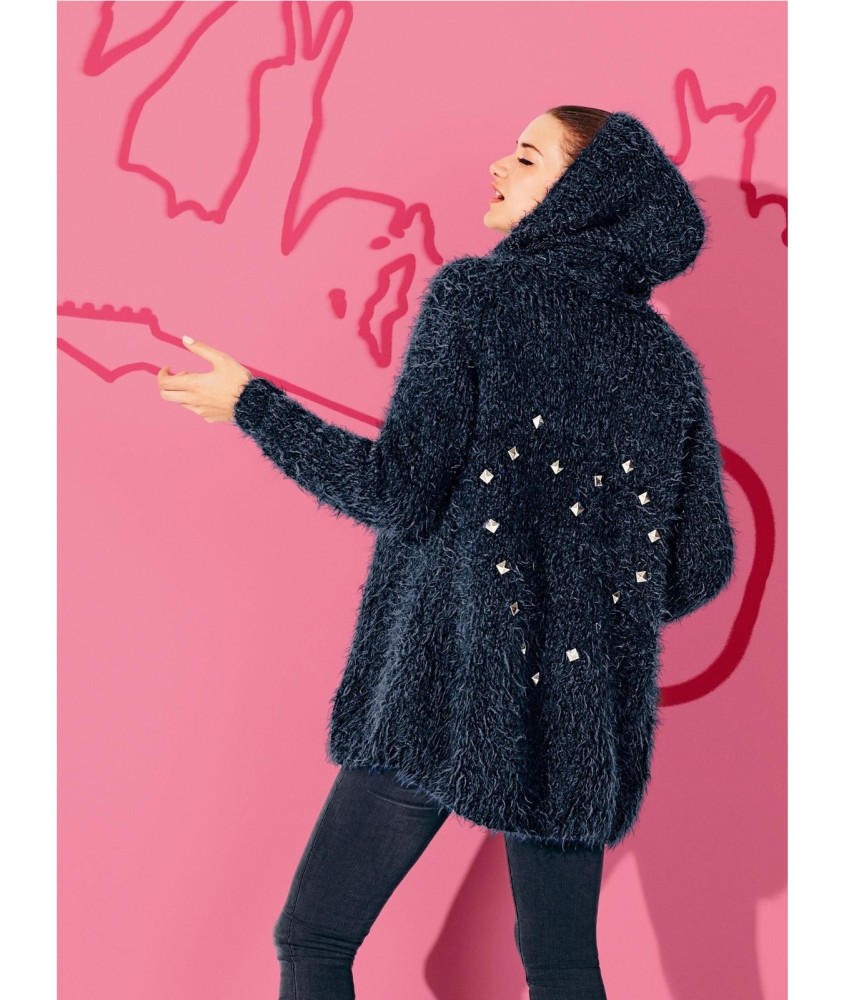 Patron tricot gratuit Veste poilue à capuche Hermione