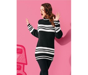 Patron tricot gratuit Pull raglan col roulé Camille