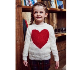 Patron tricot gratuit Pull jacquard cœur Angèle