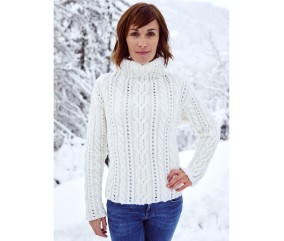 Patron tricot gratuit Pull torsades ajourées Liette