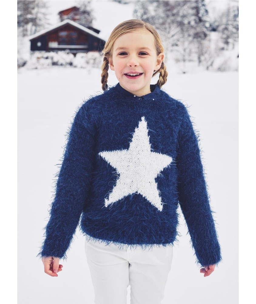 Patron tricot gratuit Pull Jacquard étoile Hedwige
