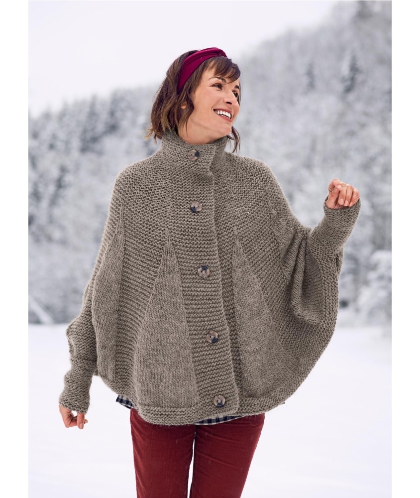 Patron tricot Poncho cape Fiona - Bergère de France