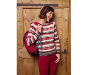 Patron tricot gratuit Pull raglan fin jacquard Gillie
