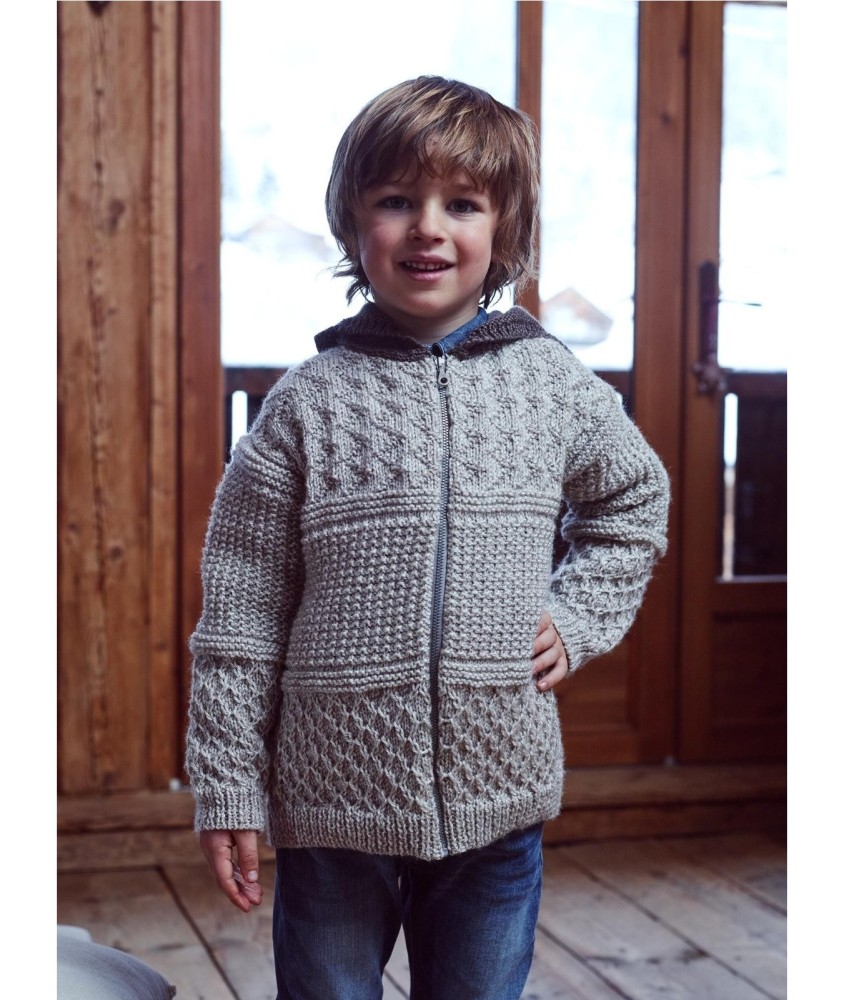 Patron tricot gratuit Gilet zippé à capuche Julien