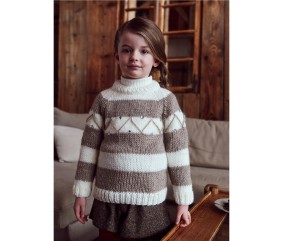 Patron tricot gratuit Pull raglan rayé enfant Déborah