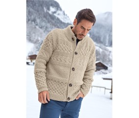 Patron tricot gratuit Gilet homme col montant Mattéo