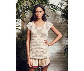 Patron gratuit Pull tunique été au crochet Cristine