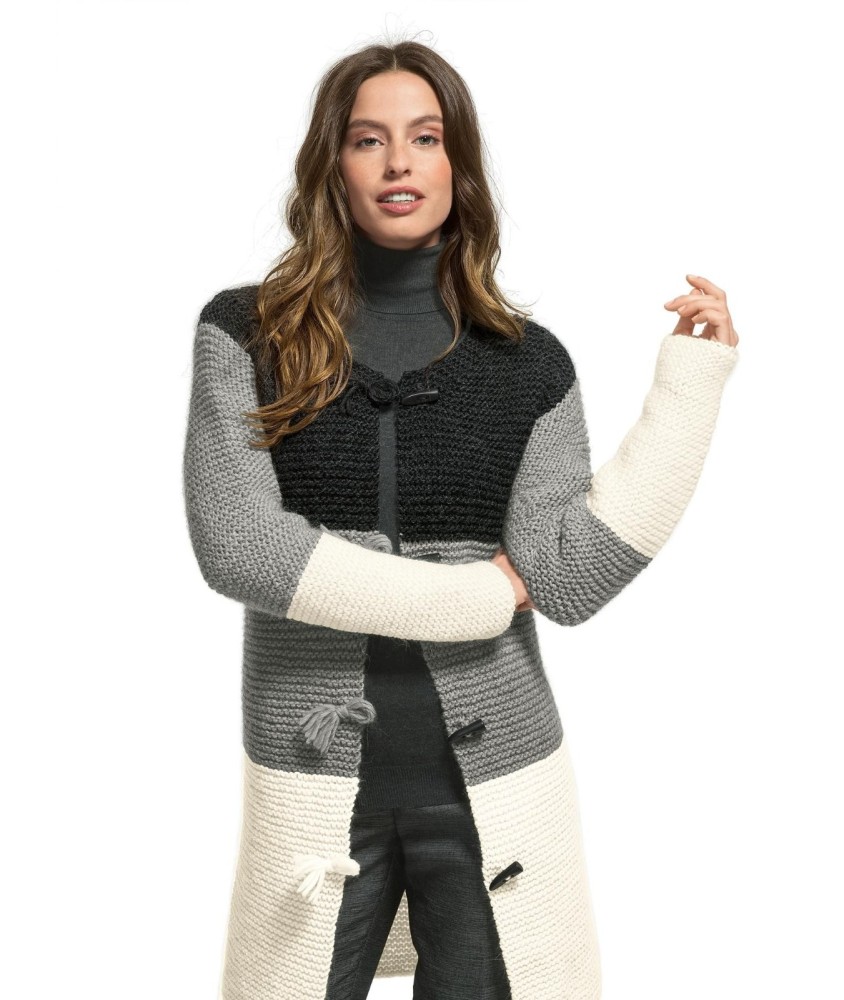 Patron gratuit Veste 3/4 au point mousse Fantine