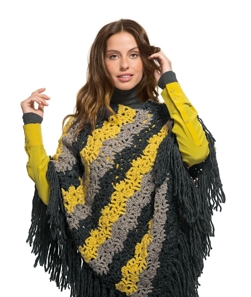 Patron crochet gratuit Poncho au crochet Flavie